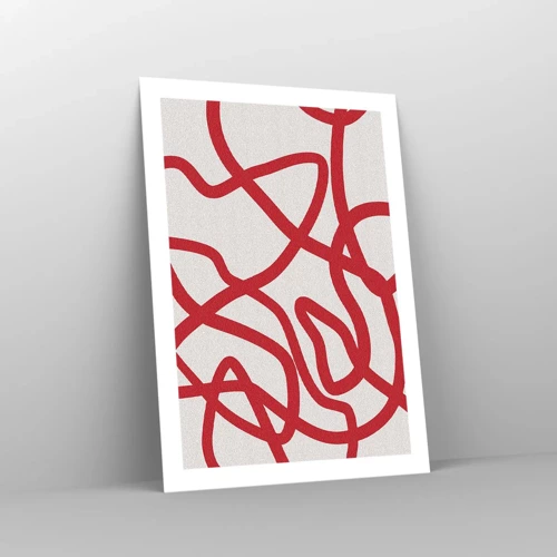 Poster - Rood op wit - 50x70 cm