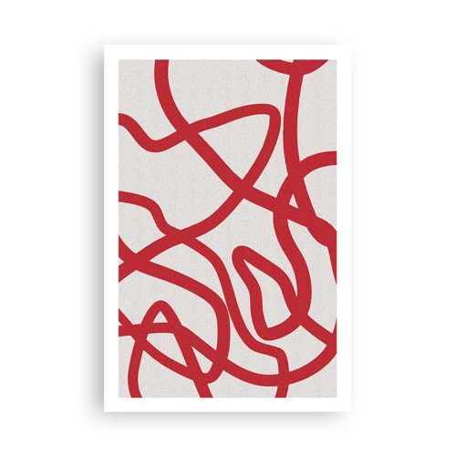 Poster - Rood op wit - 61x91 cm
