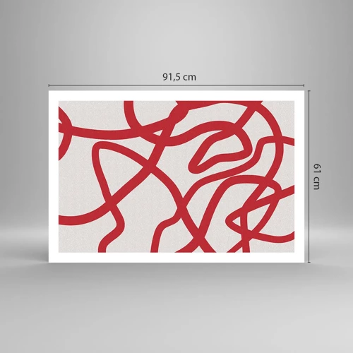 Poster - Rood op wit - 91x61 cm