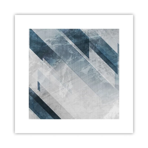 Poster - Ruimtelijke compositie - grijze beweging - 30x30 cm