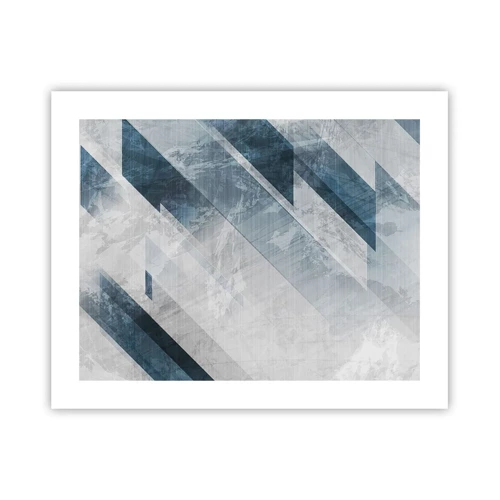Poster - Ruimtelijke compositie - grijze beweging - 50x40 cm