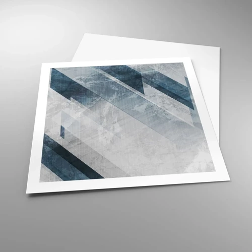 Poster - Ruimtelijke compositie - grijze beweging - 60x60 cm