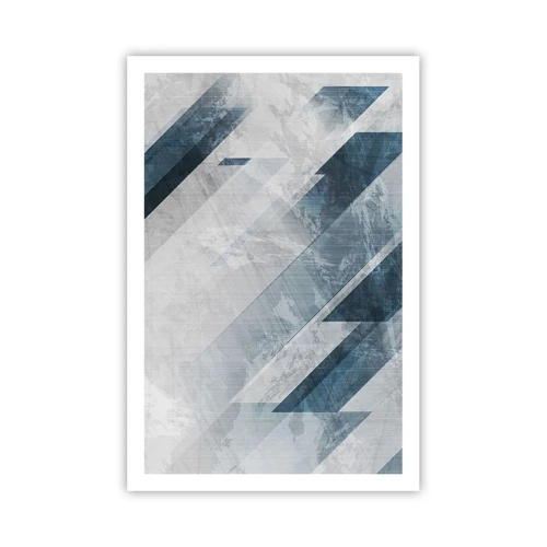 Poster - Ruimtelijke compositie - grijze beweging - 61x91 cm