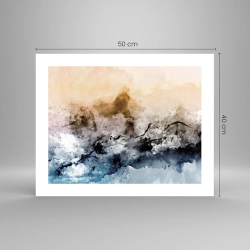 Poster - Verdronken in een wolk van mist - 50x40 cm