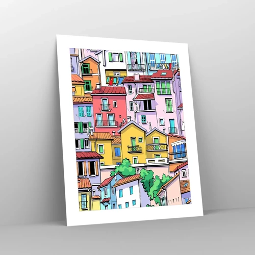 Poster - Vrolijke stad - 40x50 cm