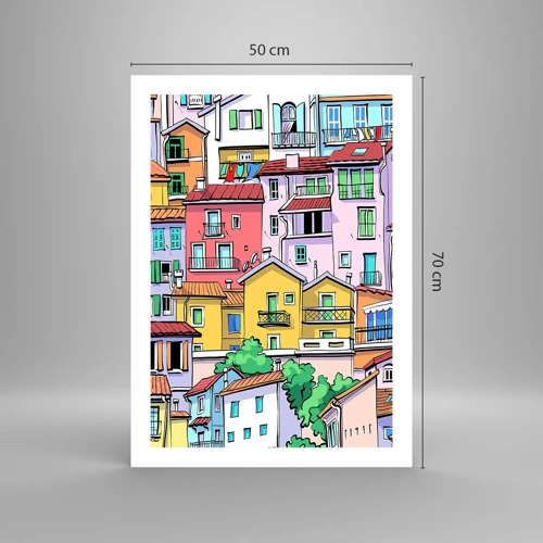 Poster - Vrolijke stad - 50x70 cm