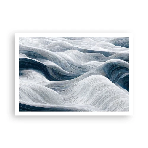 Poster - Witte en blauwe golven - 100x70 cm