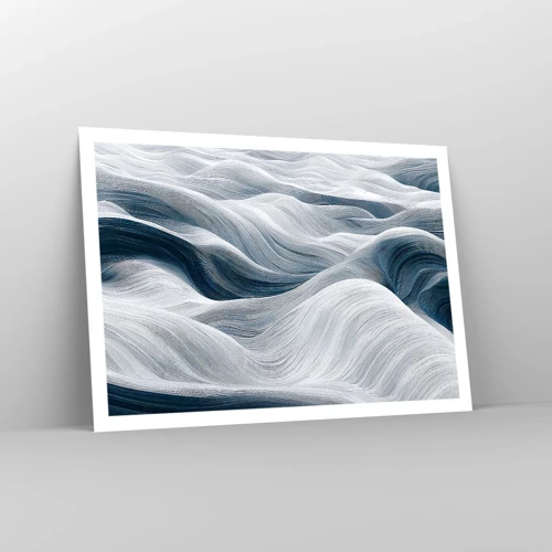 Poster - Witte en blauwe golven - 100x70 cm