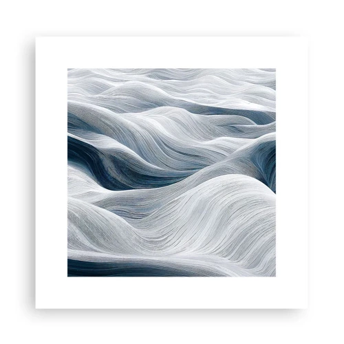 Poster - Witte en blauwe golven - 30x30 cm