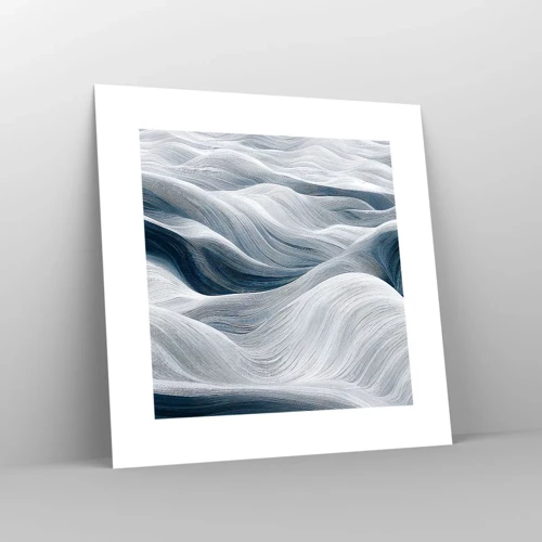 Poster - Witte en blauwe golven - 30x30 cm