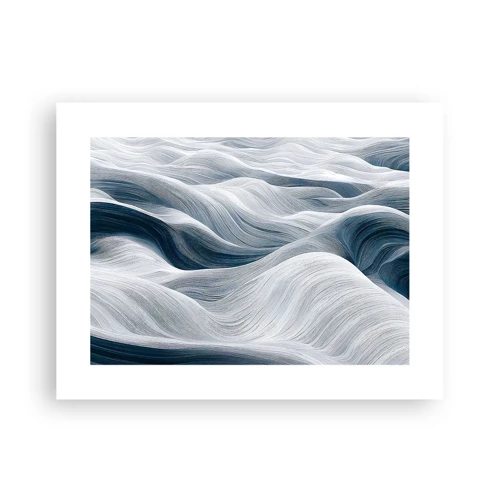 Poster - Witte en blauwe golven - 40x30 cm