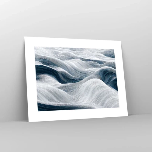 Poster - Witte en blauwe golven - 40x30 cm