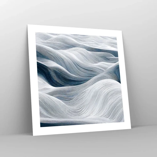 Poster - Witte en blauwe golven - 50x50 cm