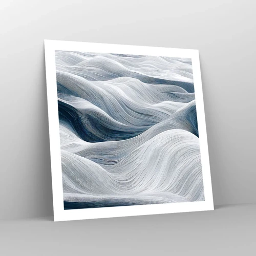 Poster - Witte en blauwe golven - 60x60 cm