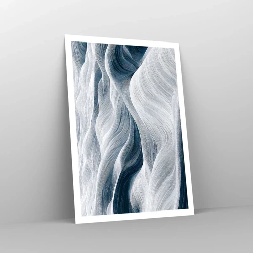 Poster - Witte en blauwe golven - 70x100 cm