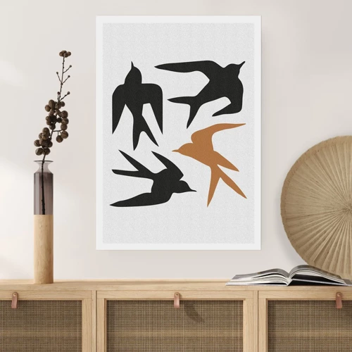 Poster - Zwaluwen spel - 40x50 cm