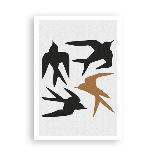 Poster - Zwaluwen spel - 70x100 cm