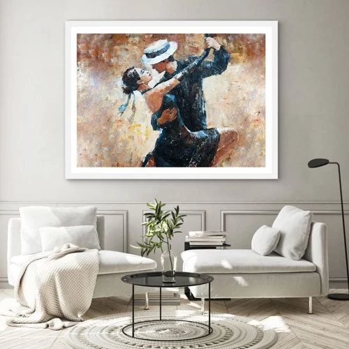 Poster in een witte lijst - A la Rudolf Valentino - 100x70 cm
