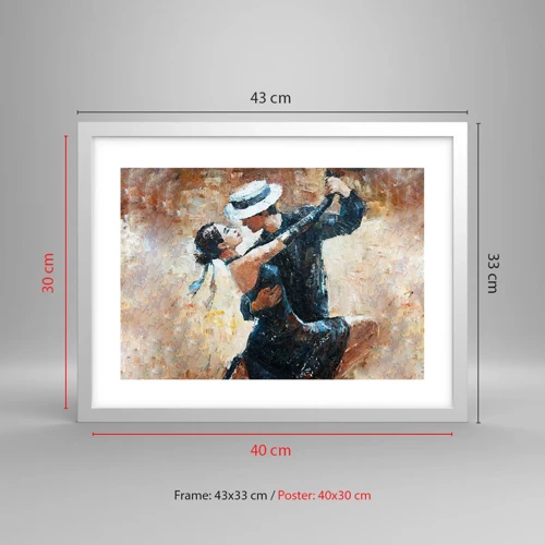 Poster in een witte lijst - A la Rudolf Valentino - 40x30 cm