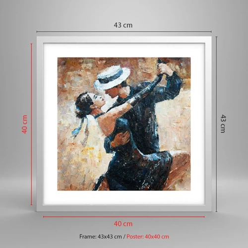 Poster in een witte lijst - A la Rudolf Valentino - 40x40 cm
