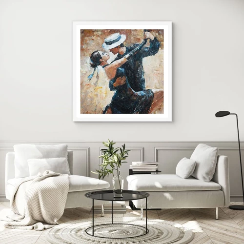 Poster in een witte lijst - A la Rudolf Valentino - 60x60 cm