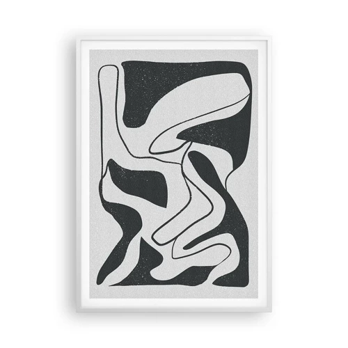 Poster in een witte lijst - Abstract doolhofplezier - 70x100 cm