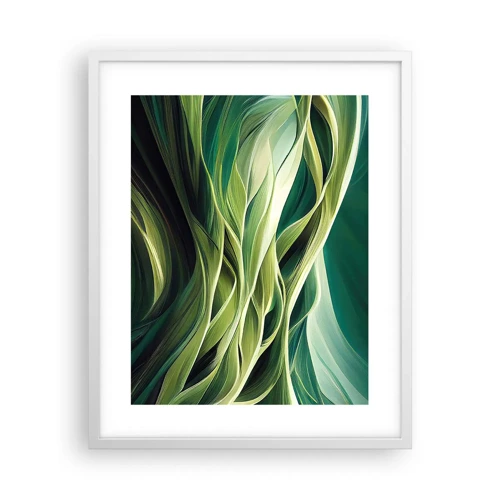 Poster in een witte lijst - Abstract groen spel - 40x50 cm