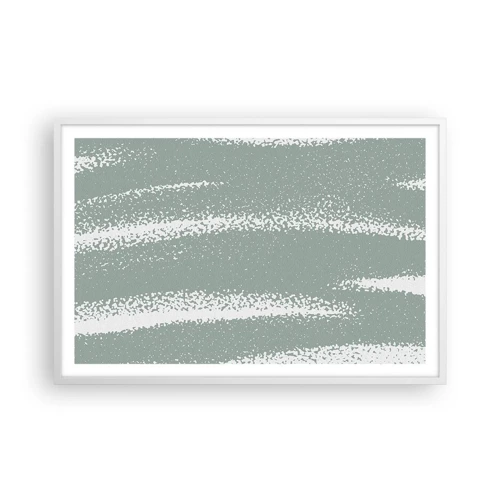 Poster in een witte lijst - Abstractie in een winterklimaat - 91x61 cm