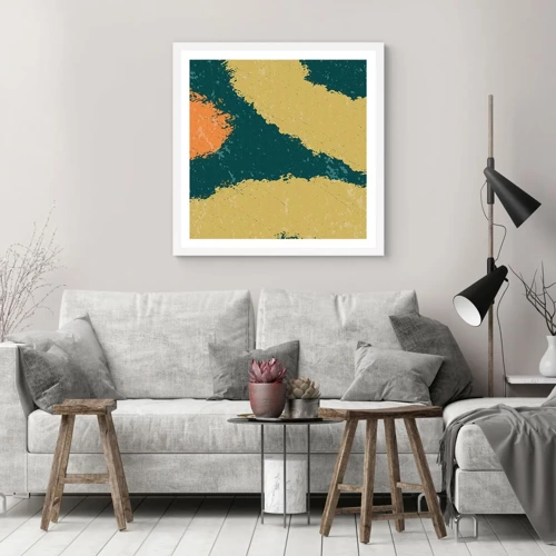 Poster in een witte lijst - Abstractie – langzame beweging - 30x30 cm