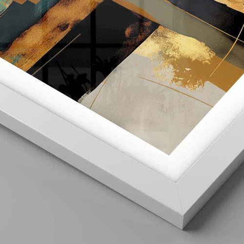 Poster in een witte lijst - Abstractie – licht en schaduw - 30x30 cm