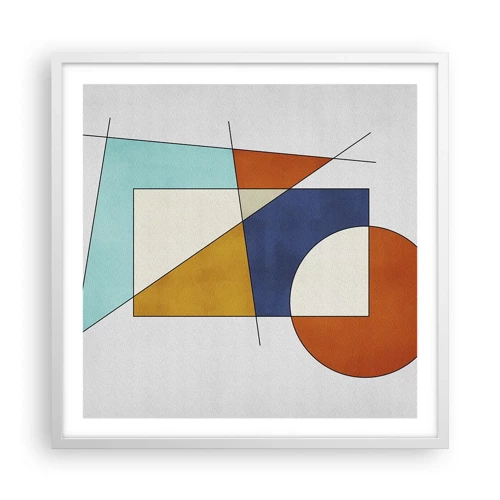 Poster in een witte lijst - Abstractie: modernistisch plezier - 60x60 cm