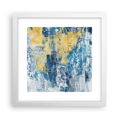 Poster in een witte lijst - Abstractie vol met weer - 30x30 cm