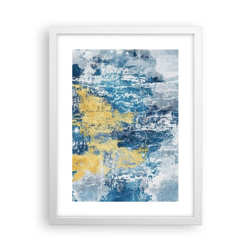 Poster in een witte lijst - Abstractie vol met weer - 30x40 cm