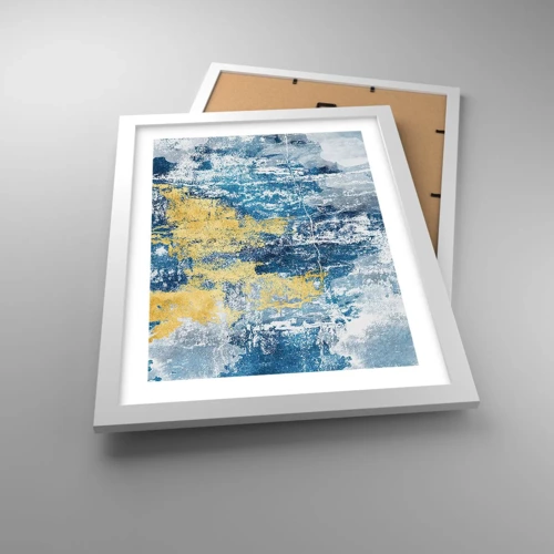 Poster in een witte lijst - Abstractie vol met weer - 30x40 cm