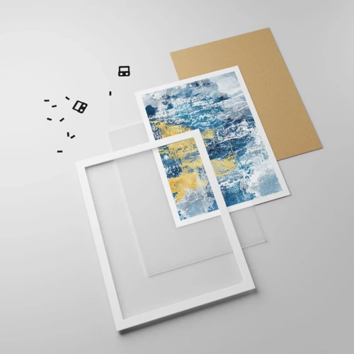 Poster in een witte lijst - Abstractie vol met weer - 30x40 cm