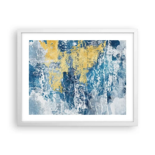 Poster in een witte lijst - Abstractie vol met weer - 50x40 cm