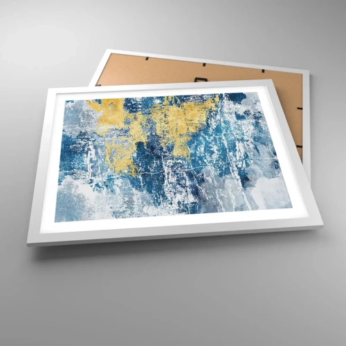 Poster in een witte lijst - Abstractie vol met weer - 50x40 cm