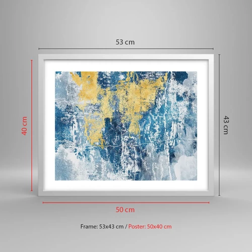 Poster in een witte lijst - Abstractie vol met weer - 50x40 cm