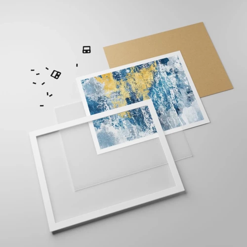 Poster in een witte lijst - Abstractie vol met weer - 50x40 cm