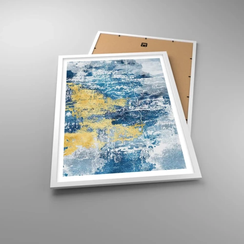 Poster in een witte lijst - Abstractie vol met weer - 50x70 cm