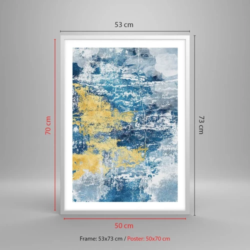 Poster in een witte lijst - Abstractie vol met weer - 50x70 cm