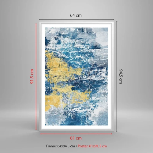 Poster in een witte lijst - Abstractie vol met weer - 61x91 cm