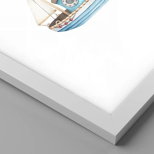 Poster in een witte lijst - Ahoi, avontuur! - 60x60 cm