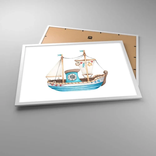 Poster in een witte lijst - Ahoi, avontuur! - 70x50 cm