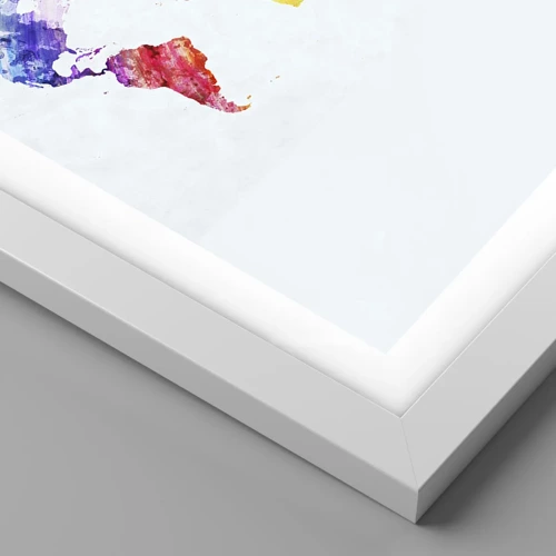 Poster in een witte lijst - Alle kleuren van de wereld - 70x100 cm