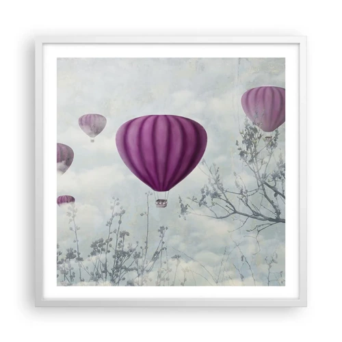 Poster in een witte lijst - Als schepen in de lucht - 60x60 cm