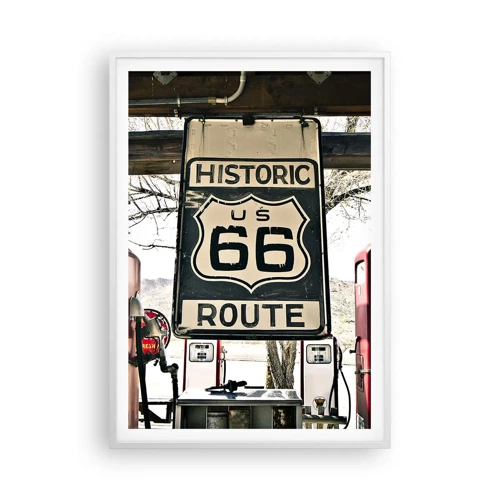 Poster in een witte lijst - Amerikaanse retro reis - 70x100 cm