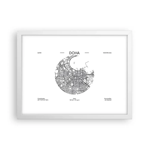 Poster in een witte lijst - Anatomie van Doha - 40x30 cm