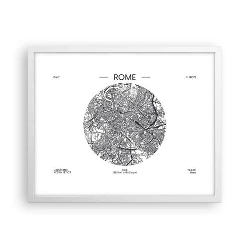 Poster in een witte lijst - Anatomie van Rome - 50x40 cm