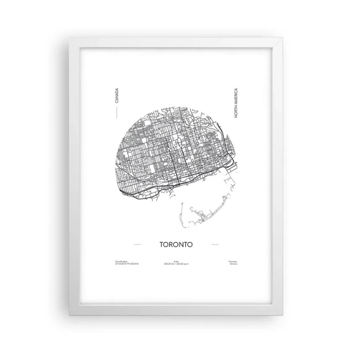 Poster in een witte lijst - Anatomie van Toronto - 30x40 cm